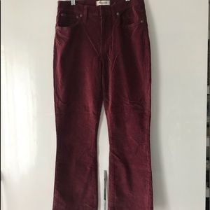 Madewell velvet pants (Cali demi- boot)